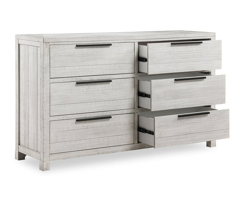 Haven Bedroom 6-Drawer Dresser, 65\"W x 39\"H - White