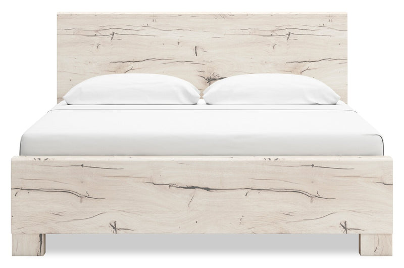 Derekson 6pc Bedroom Set with Side Storage Bed, Dresser, Mirror & Nightstand, Rustic White - King Size