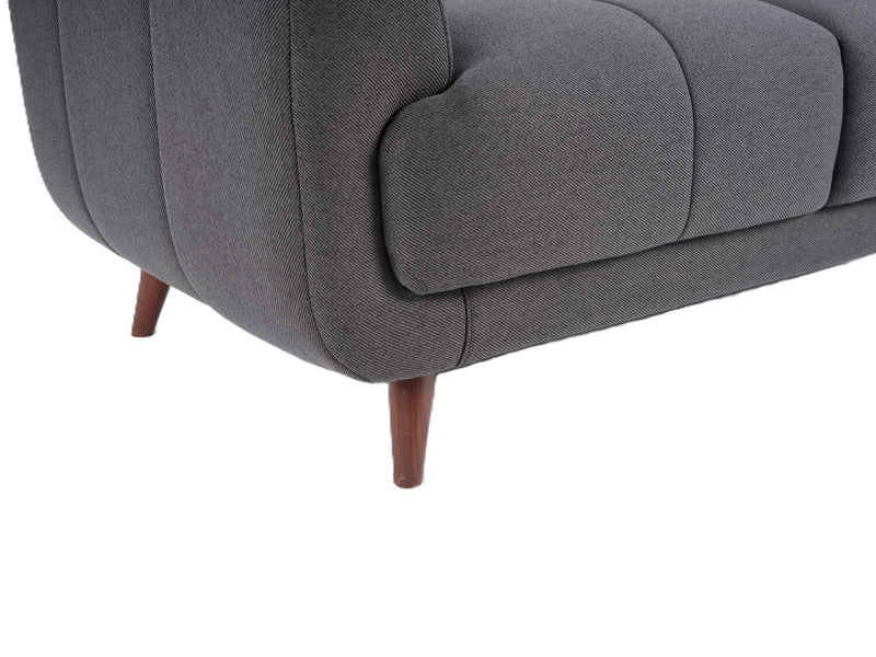 Brook 84\" Fabric Loveseat with Tufted Cushions – Charcoal