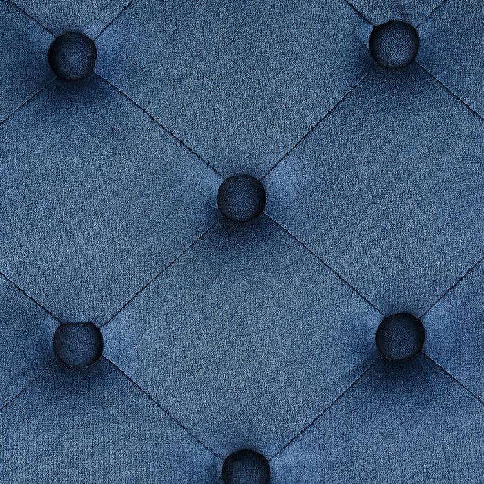 Yukon 17\" Square Velvet Storage Ottoman - Navy