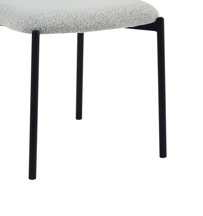 Luka Dining Chair with Boucle Fabric, Metal - Beige 