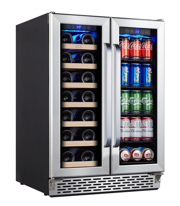 TCL 23.4\" 5.3 Cu. Ft. Dual-Zone Wine Cooler - Stainless Steel - B422D-CA