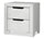 Elite Bedside 2-Drawer Nightstand, 22"W x 23"H - White