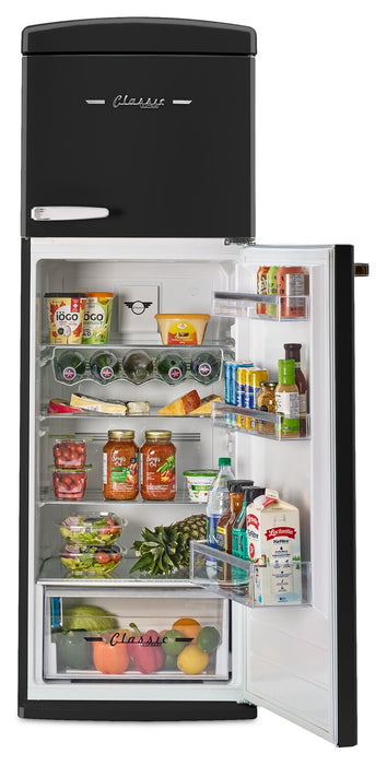 Unique Classic Retro 24\" 11 Cu Ft. Top Freezer Refrigerator – Midnight Black - UNQ-310L B TM