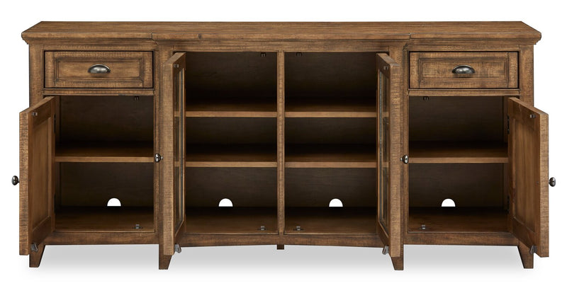 Wesley 70\" Traditional TV Stand with Storage and Cable Management for TVs up to 75\" - Toasted Nutmeg