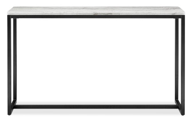 Webber 48\" Modern Marble Sofa Table - White