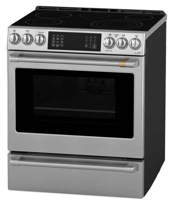 Café 30\" 5.7 Cu. Ft. Electric Range with Dynamic Bake - Stainless Steel - CRS70XAWCS1 