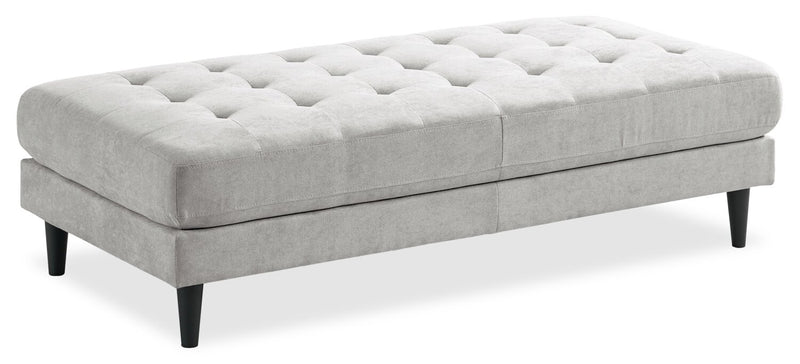 Metro 63\" Fabric Ottoman with Tufted Cushion - Neutral