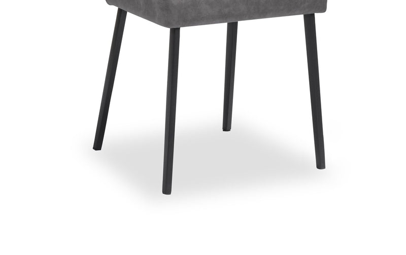 Ezra Dining Chair, Vegan Leather, Metal – Grey