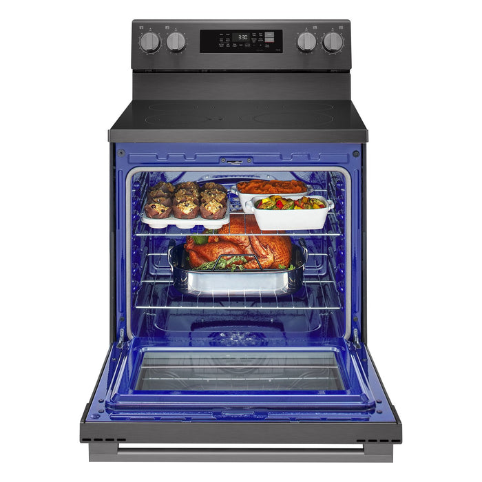 LG 6.3 Cu. Ft. Smart Electric Range with Air Fry - Black Stainless Steel - LREN6323ZE