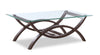 Ricci  48\" Modern Glass Top Coffee Table - Glass with Espresso Finished Legs