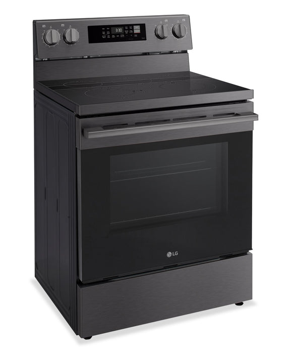 LG 6.3 Cu. Ft. Smart Electric Range with Air Fry - Black Stainless Steel - LREN6323ZE