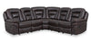 Leo 5-Piece Leather-Look Fabric Reclining Sectional with Armless Reclining Chair - Walnut Brown