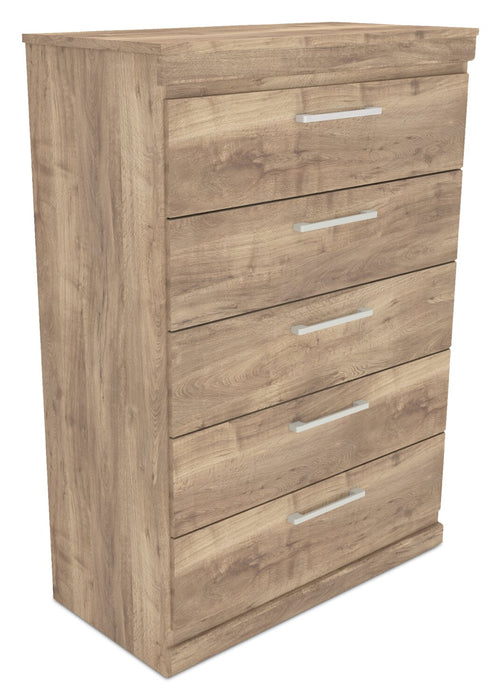 Oakley Bedroom Chest of Drawers, 5-Drawer, 31\"W x 45\"H, Made in Canada - Natural