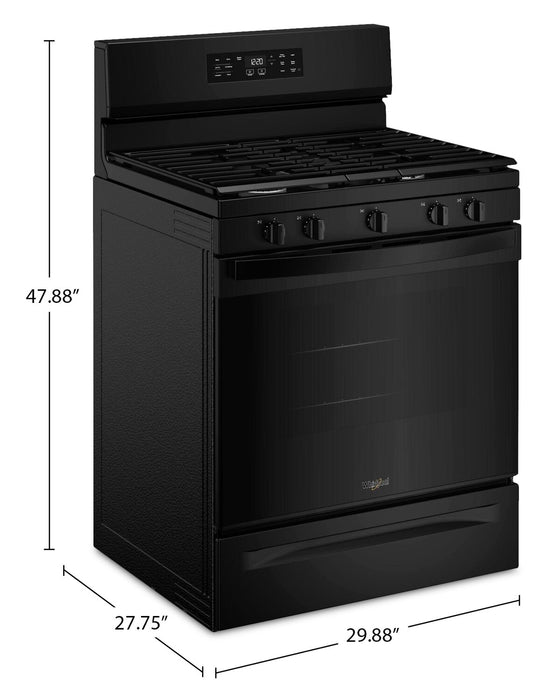 Whirlpool 30\" 5.0 Cu. Ft. Gas Range with Air Cooking – Black - WFGS4530SB