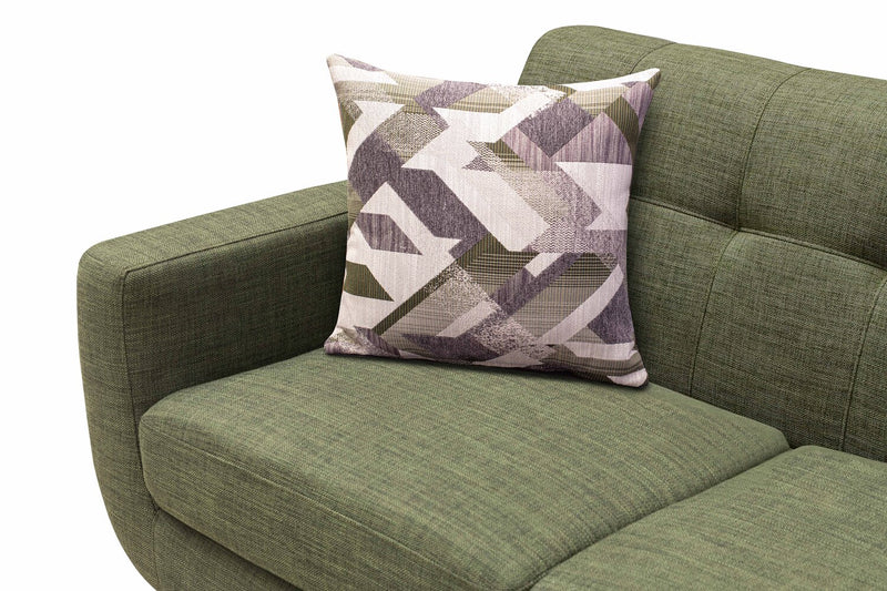 Kort & Co. Freeman 63\" Linen-Look Fabric Loveseat with Wood Legs and Tufted Back Cushions - Avocado Green