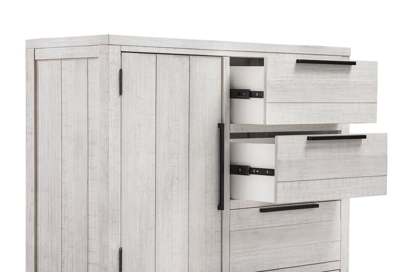 Haven Bedroom 4-Drawer Chest with Storage Cabinet, 48\"W x 48\"H - White