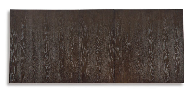 Metro Dining Table with 72-90\"W Extension, Trestle Base - Brown