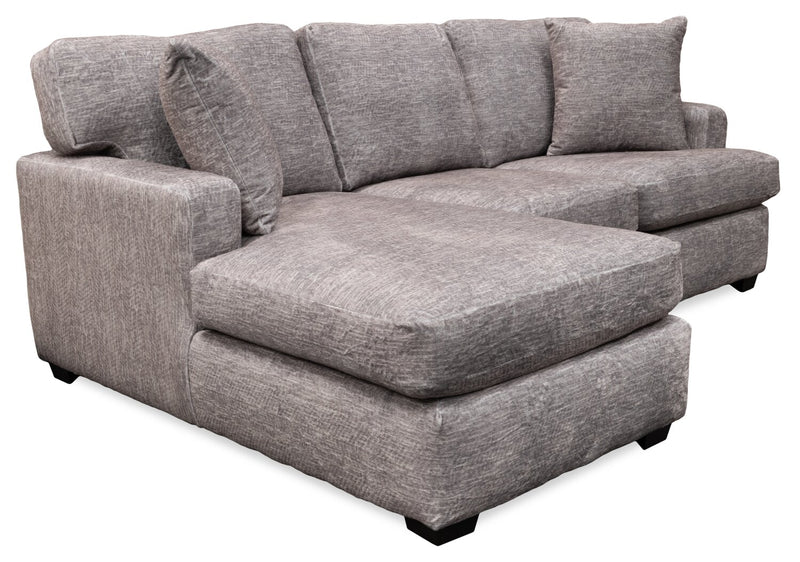 Made in Canada Luxe 2-Piece Left-Facing Fabric Sectional with Removable Cushions - Zaftig Dove Grey
