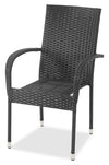 ["Arizona Outdoor Patio Chair - Hand-Woven Resin Wicker, UV & Weather Resistant - Black"]