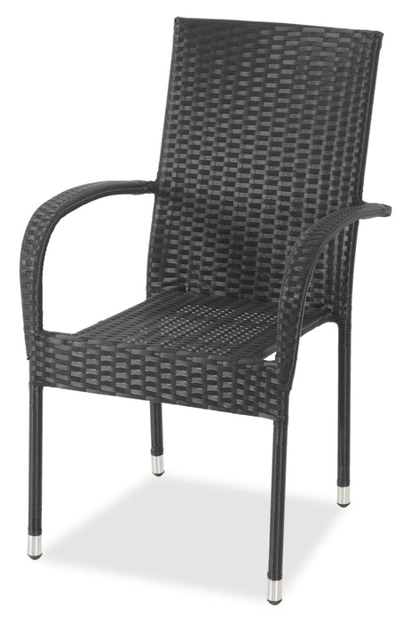 Arizona Outdoor Patio Chair - Hand-Woven Resin Wicker, UV & Weather Resistant - Black