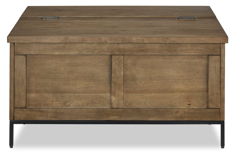 York 36” Rustic Solid Wood Lift Top Coffee Table with Storage - Brown