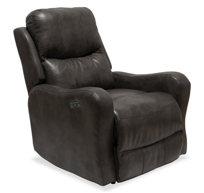Ellis 32" Faux Leather Glider Power Reclining Chair – Grey  | Fauteuil coulissant à inclinaison électrique Ellis de 32 po en similicuir - gris