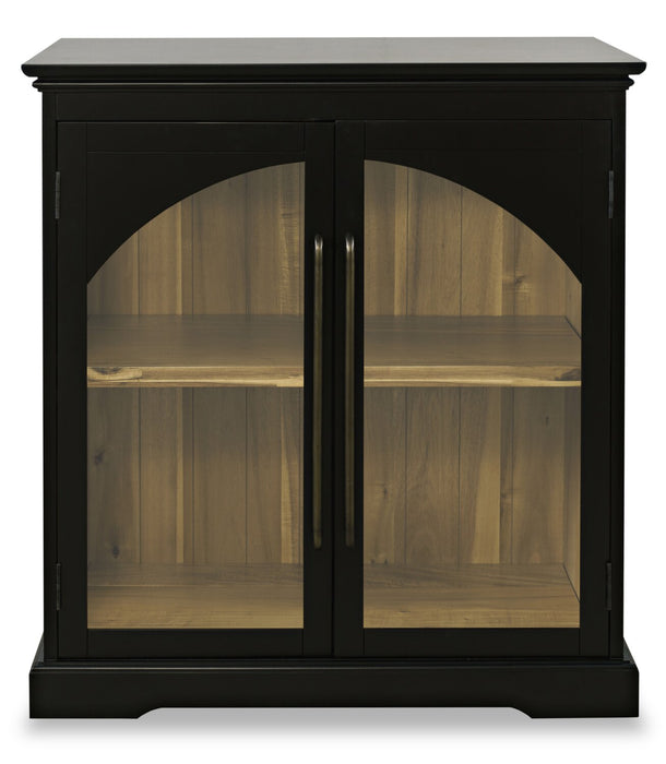 Twyla 33\" Solid Wood Accent Cabinet  with Arched Doors - Black