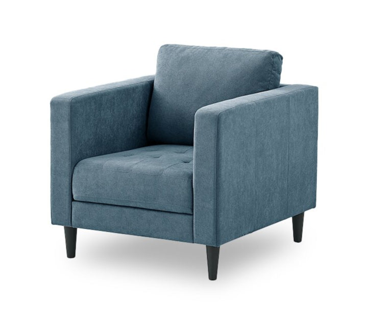 Metro 32\" Fabric Chair with Tufted Seat Cushion and Reversible Back Cushion - Denim Blue