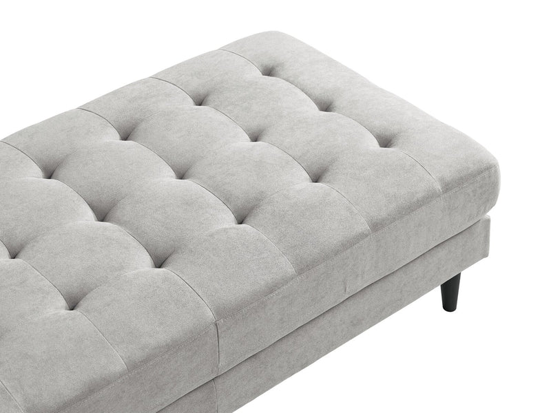 Metro 63\" Fabric Ottoman with Tufted Cushion - Neutral