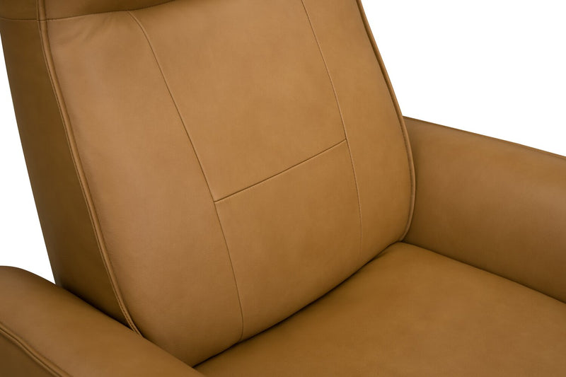 Serene 31\" Genuine Leather Power Reclining Massage Chair with Power Headrest and Heated Seat - Tan