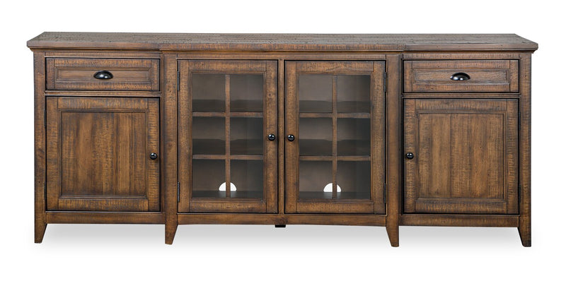 Wesley 80\" Traditional TV Stand with Storage and Cable Management for TVs up to 85\" - Toasted Nutmeg