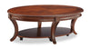 Kerwin 50\" Traditional Oval Coffee Table with Shelf and Casters - Cherry