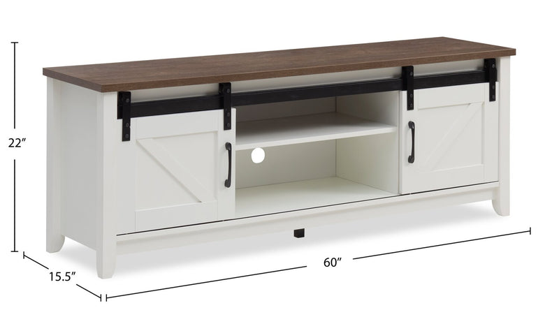 Kort & Co. Logan Traditional 60\" TV Stand with Storage – Walnut Oak