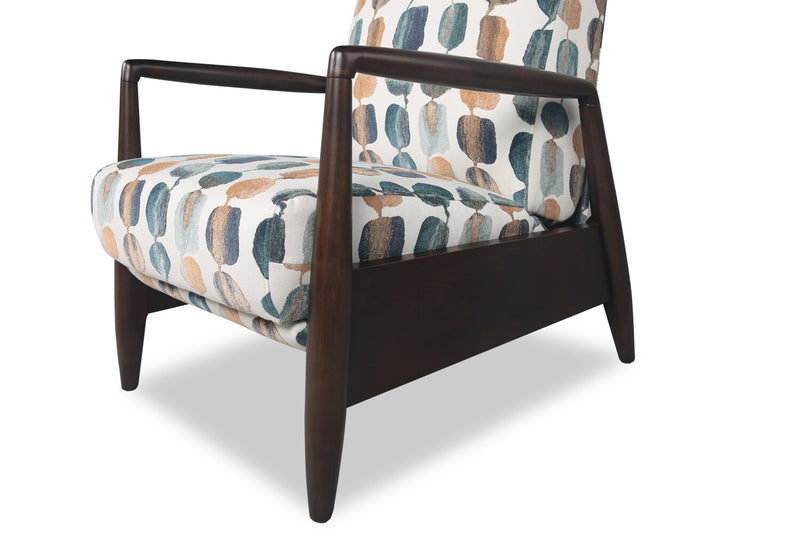 Raven 28.5\" Chenille Fabric Pushback Reclining Accent Chair - Teal Multicolour