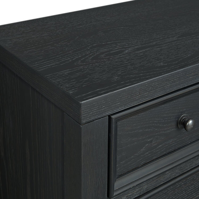 Casa Bedroom Chest of Drawers, 6-Drawer, 39\"W x 52\"H, Wood - Black