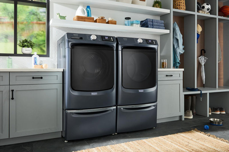 Maytag 5.8 Cu. Ft. Pet Pro Smart Front-Load Washer and 7.4 Cu. Ft. Electric Dryer - Midnight Steel
