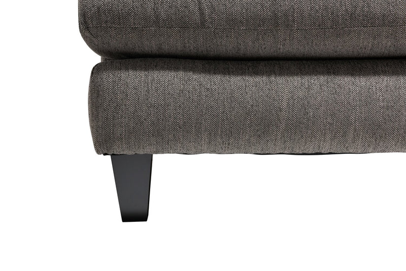 Made in Canada Nofia 80\" Chenille Fabric Sofa with Two Accent Pillows and Wood Legs - Charcoal Grey