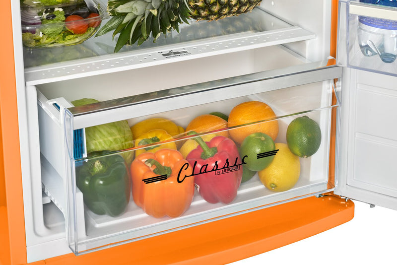 Unique Classic Retro 24\" 11 Cu Ft. Top Freezer Refrigerator – Creamsicle Orange - UNQ-310L O TM