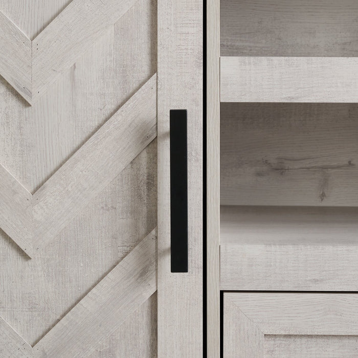 Scott Living Hayward 70” Modern TV Stand with Storage and Cable Management for TVs up to 75” - White