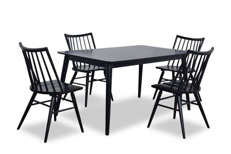 Astro Dining Table, Tapered Legs, 59.1\"W - Black