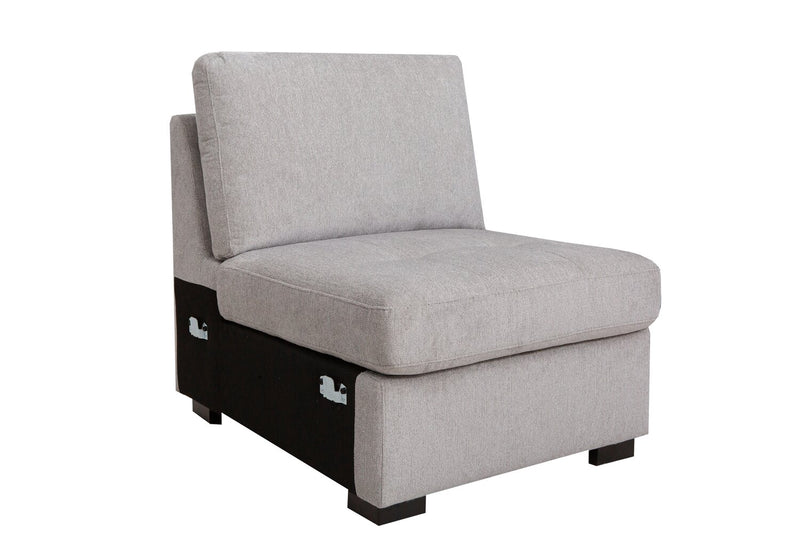 Vault 3-Piece Right-Facing Sectional with Storage Chaise and Two Storage Chairs - Grey