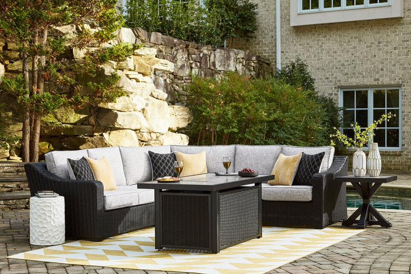 Jasper Patio Right and Left Facing Loveseats - Black