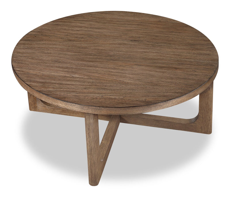 Maxwell 42\" Round Coffee Table - Light Brown Hickory