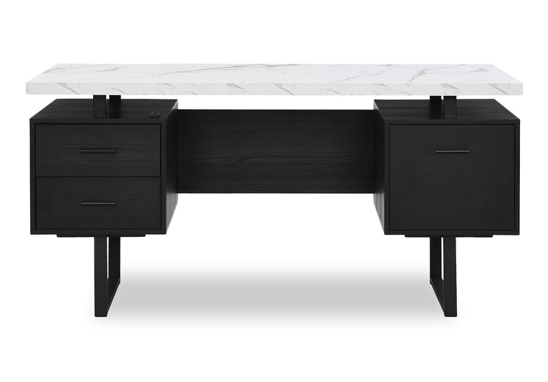 Winslow 60\" Desk with 3-Drawers – Black