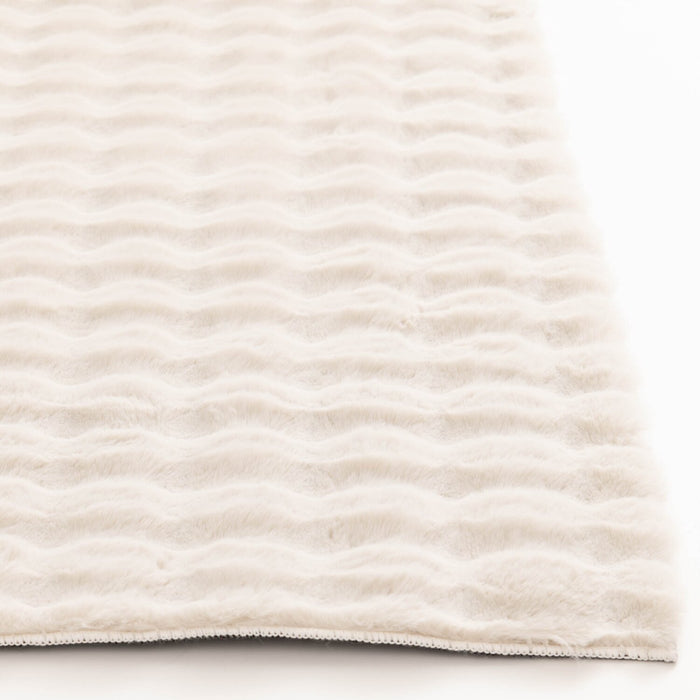 Dream Step Memory Foam Bubble Ivory Faux Fur Area Rug - 7' x 10'