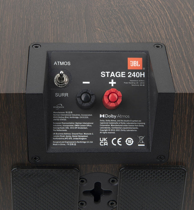 JBL Stage 240H 2-Way 4.5\" Dolby Atmos® Surround Sound Loudspeaker Pair (JBL240HBLK)