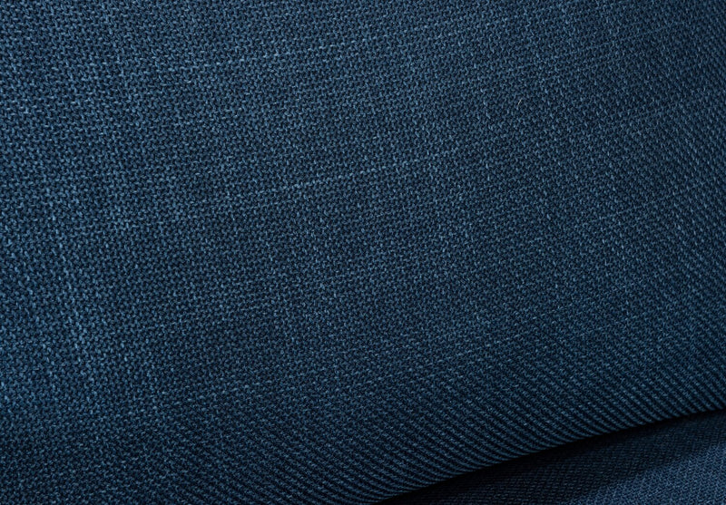 River 87\" Linen-Look Fabric Sofa with Wood Base and Legs - Blue