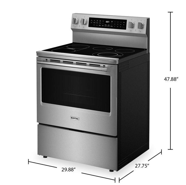 Maytag 5.3 Cu. Ft. Smart Electric Range with Air Fry and Indoor Grill - Stainless Steel - YMFES8030RZ