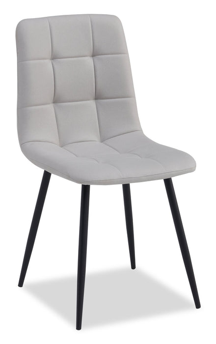 Arlo 7pc Dining Set with Table & 6 Grey Chairs, Sintered Stone & Metal, 55\"W - Grey/Black
